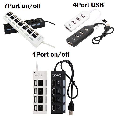 Usb Hub Saklar 4 Port On/Off High speed Saklar Tombol ON OFF Lampu LED 4 port USB HUB Switch 4port Ports Sambungan Kabel Adaptor Charger Batok Cas