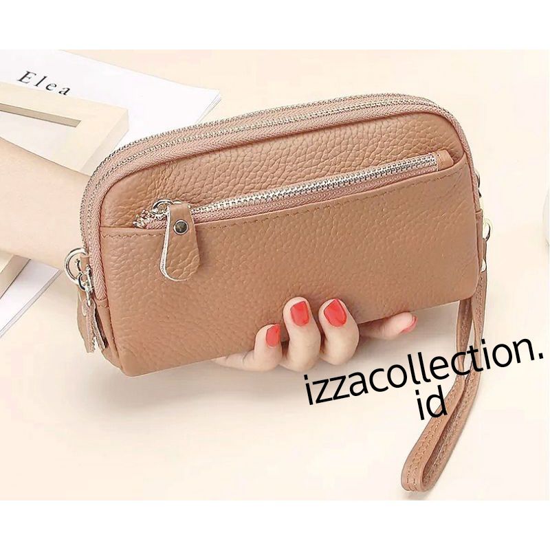 Dompet Wanita Panjang 3 Resleting / Ruang Muat Hp 7 inch dan uang Pouch import KOREA Murah Serbaguna Kosmetik Makeup Papirut viral kekinian Terbaru 2022