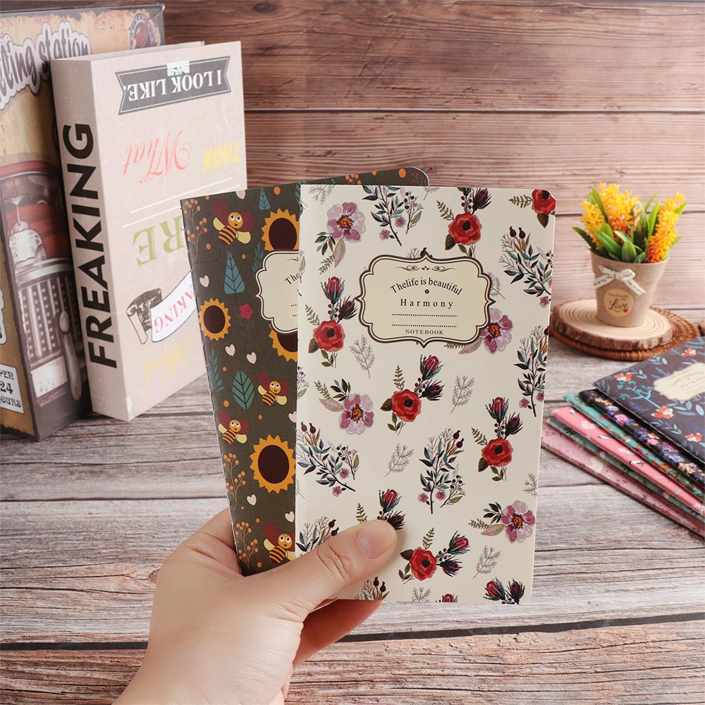 1Pc Buku Diary / Notebook Retro Bahan Kertas Kraft Motif Lukisan Tangan untuk Kantor