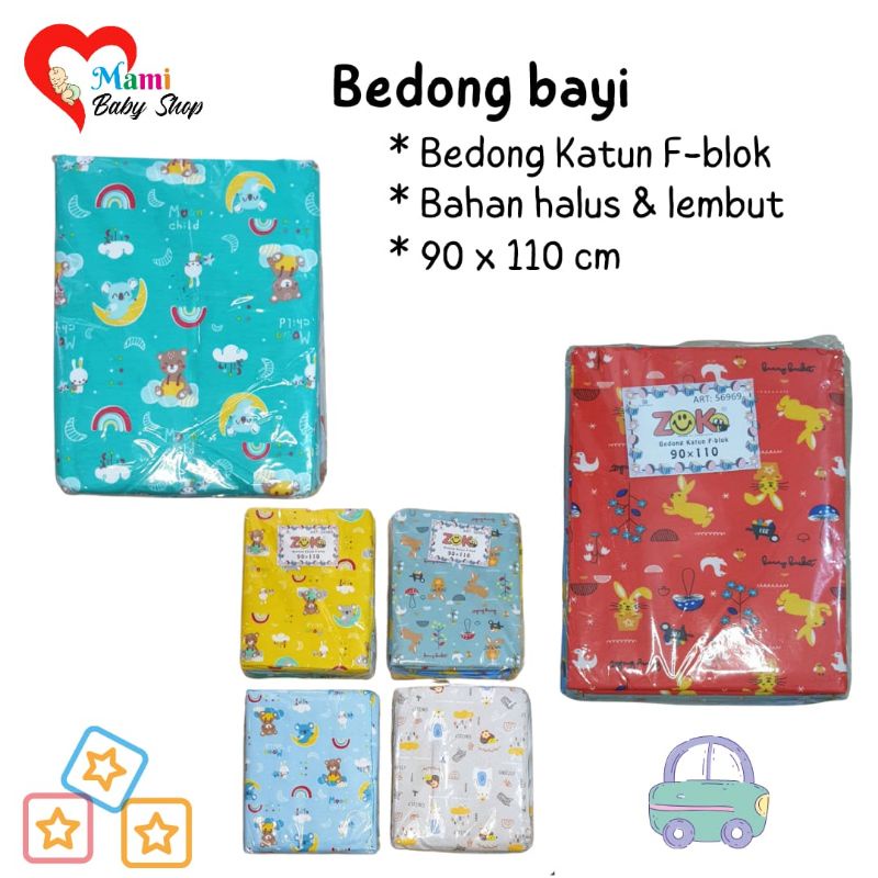 Bedong kain katun motif 90 x 110 cm / New born / ZOKO - SNI