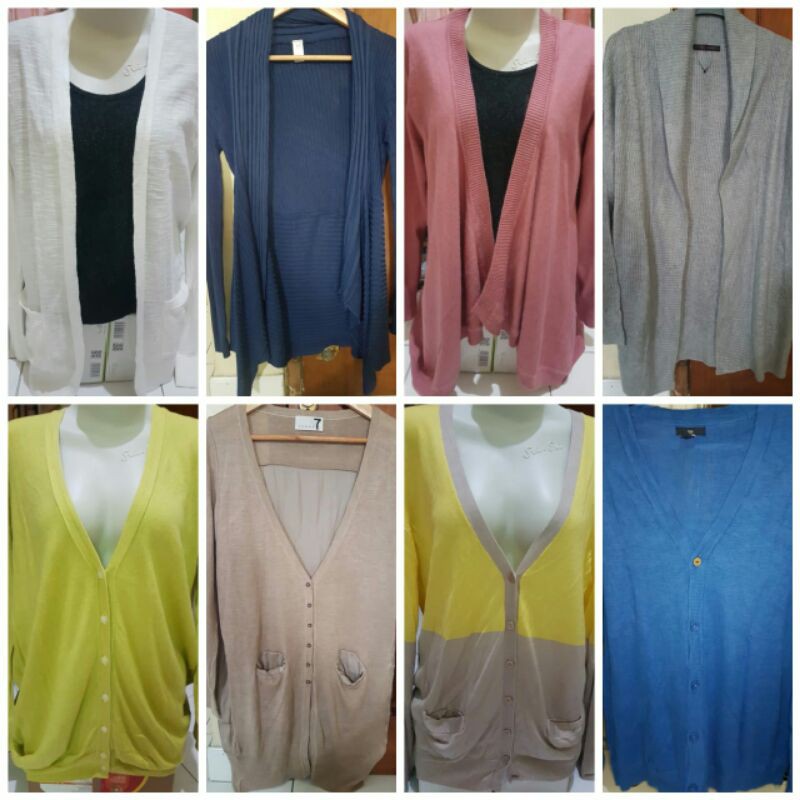 preloved long outer cardigan panjang rajut polos