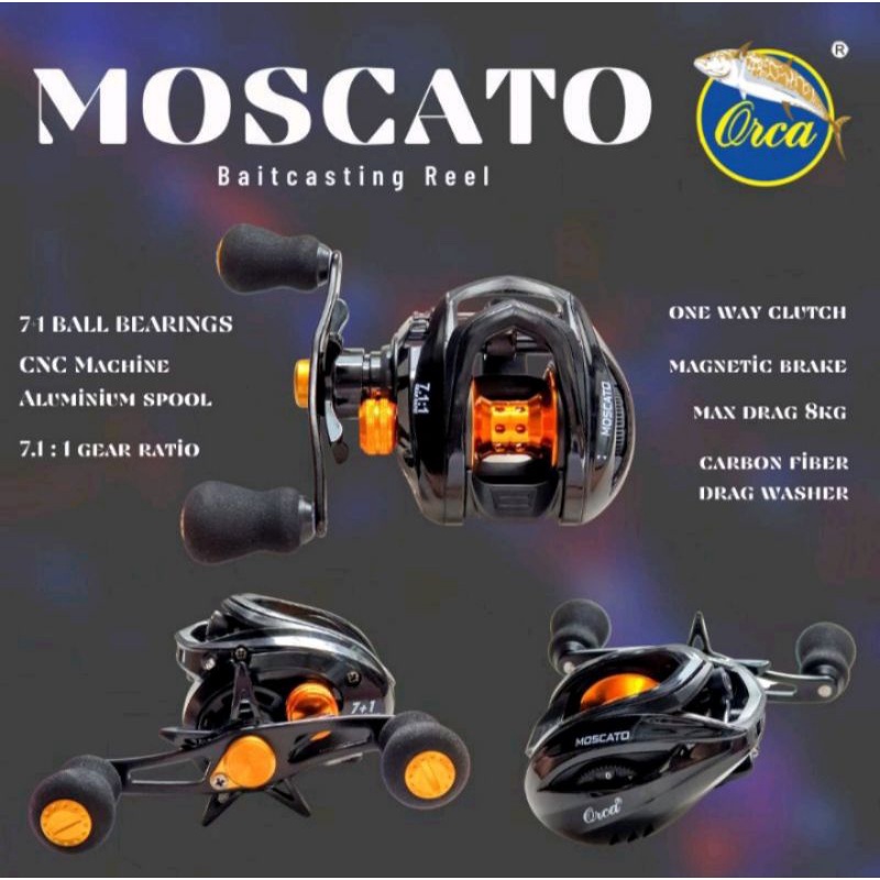 orca moscato reel BC baitcasting tampilan mewah