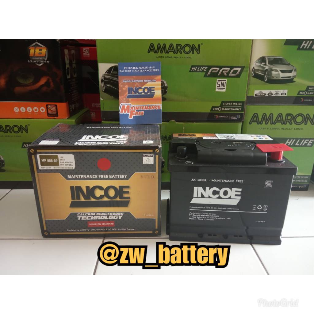 Aki Mobil INCOE MF Astra Tipe 555-59 Aki Kering 12V 55Ah