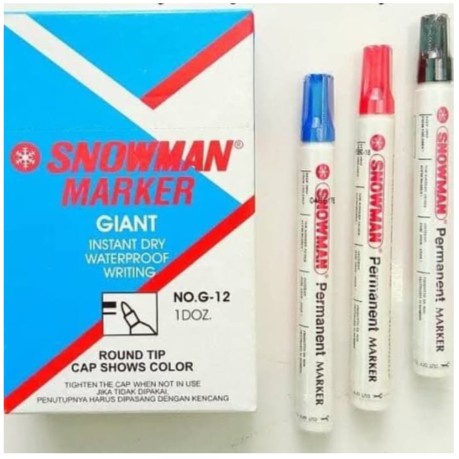 

Spidol Snowman Permanent Marker Giant G-12 warna merah