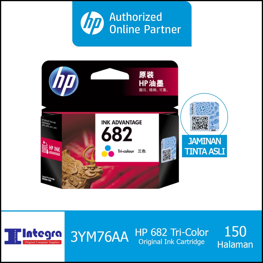 Tinta HP 682 Colour / Warna Original Cartridge - 3YM76AA HP 1216 2335 2336 2337 2775