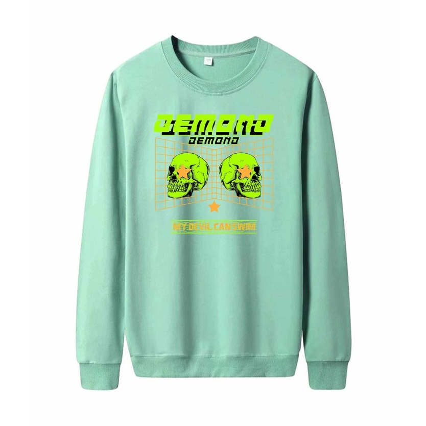 Sweater Pria Demono Game Crewneck Pria M - XXL