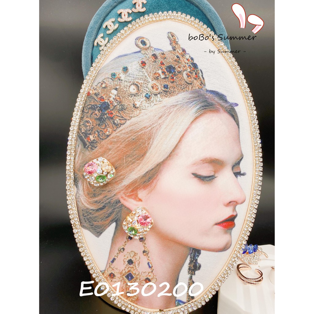 Anting Kristal Zircon Warna Warni Mewah Tusuk Silver 925 Aksesoris Premium Import Style Korea