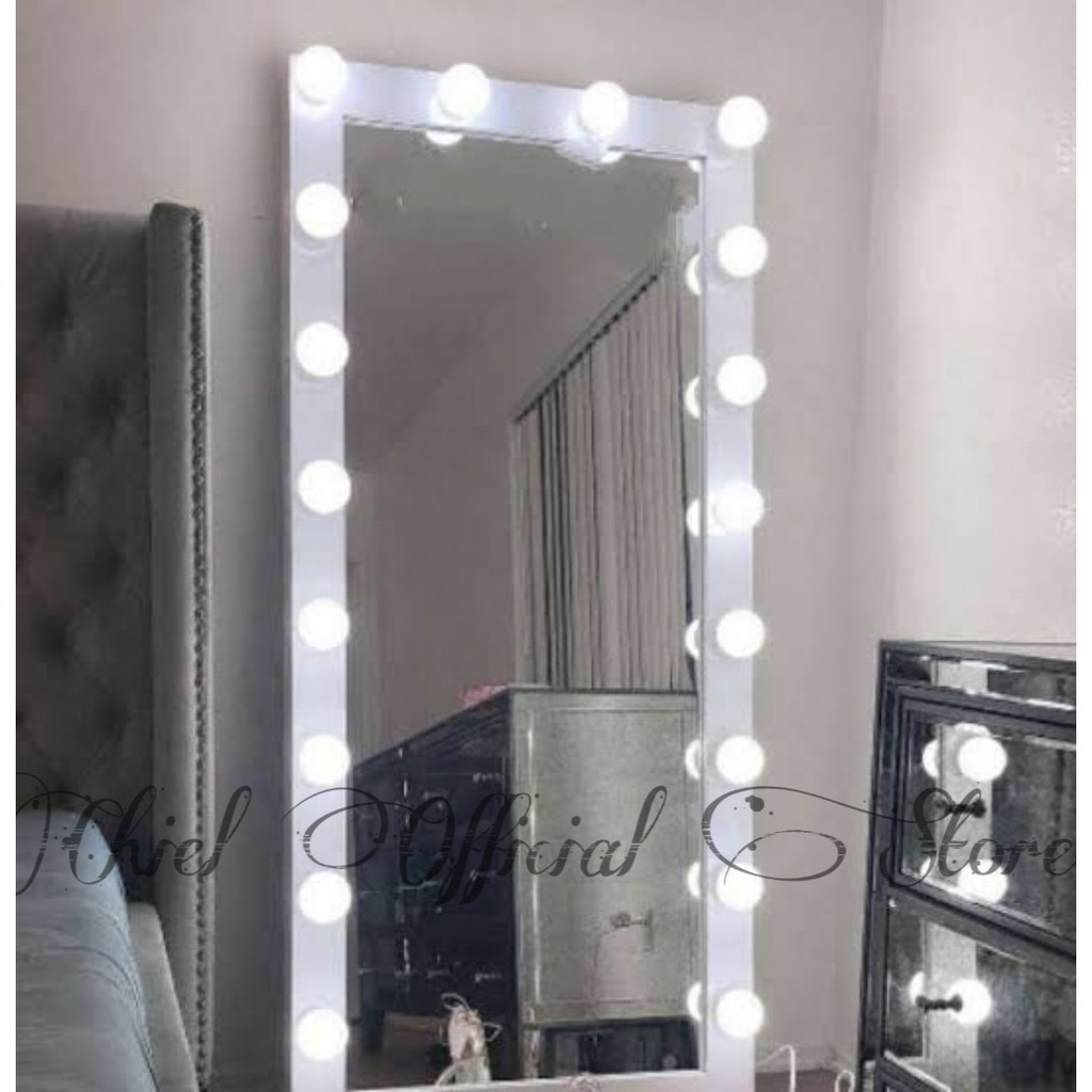 Vanity mirror 50x130cm 50x160cm 70x160cm Standing mirror kaca cermin Berlampu Custom Home Decor Meda