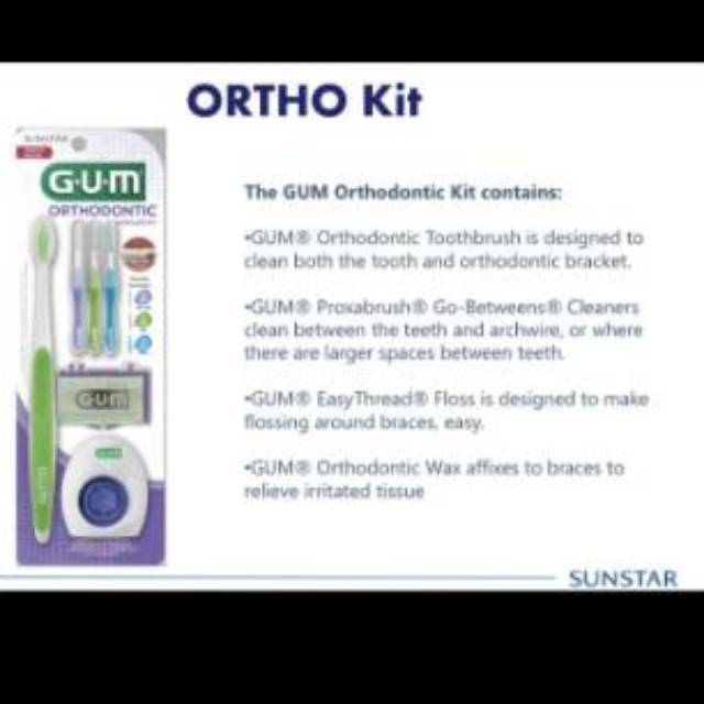 (Paket Ortho GUM 4 in 1) Sikat Gigi Ortho Gum / Gum Ortho Kit Gum Orthodontic Kit