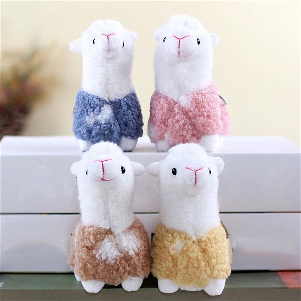 LANFY Special Plush Animals Keyrings Brinquedos Stuffed Toy Alpaca Plush Keychains Birthday Gift Toy Stuffed Figure Cute Gift For Children Bag Pendants Door Car Key Key Chain Doll/Multicolor