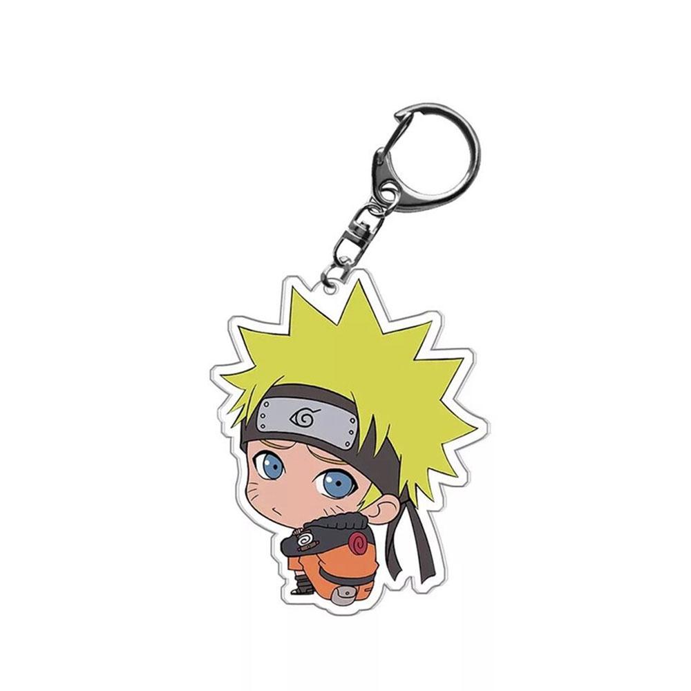 Lanfy Naruto Gantungan Kunci Untuk Anak-Anak Liontin Miniatur Anime Jepang Darah Panas Anime Acrylic Key Ring