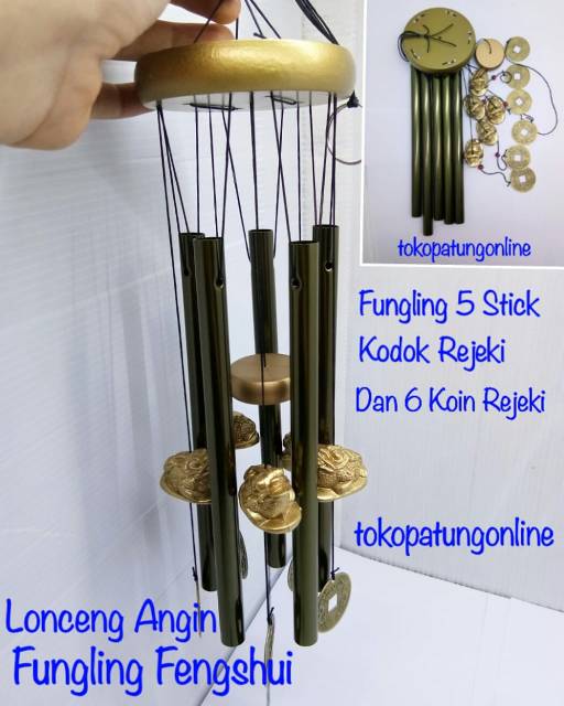 Fungling Lonceng Angin 5 Stick YinYang Patkua