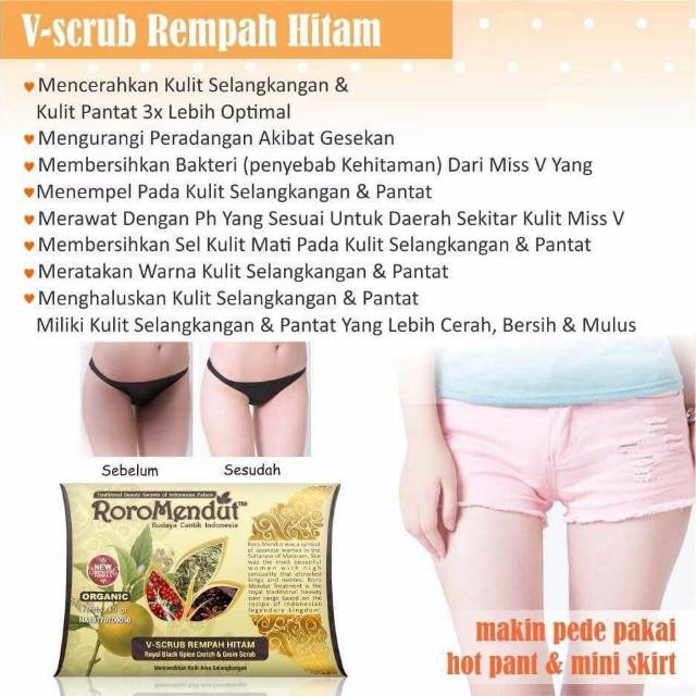 V-Scrub mini rempah hitam-pemutih selangkangan-pemutih bokong