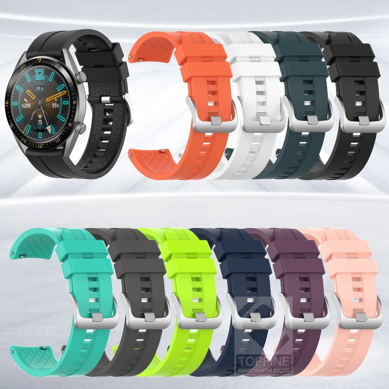 Tali✅STRAP SMARTWATCH ukuran 22mm UNIVERSAL STRAP JAM TANGAN SILICONE For Samsung HUAWEI Amazfit Xiaomi Smartwatch