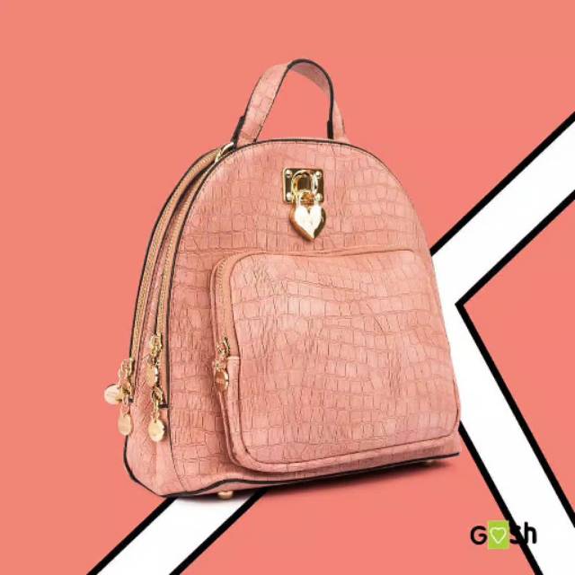 Ransel multi Gosh  pink croco preloved / pl