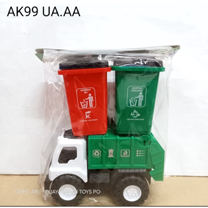 AK 99 - Mainan Heavy Truck COmpactor Sampah +Tempat Sampah Besar AK99