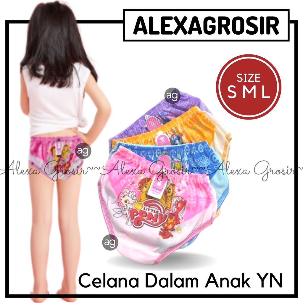 GROSIR 12 PCS CELANA DALAM ANAK CEWEK LUCU SIZE S, M, L YN