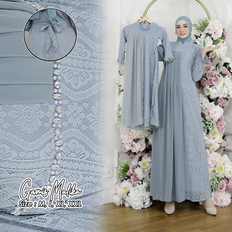 gamis Malika couple ibu dan anak/gamis pesta/gamis mewah/kebaya gamis/gamis brokat/kebaya