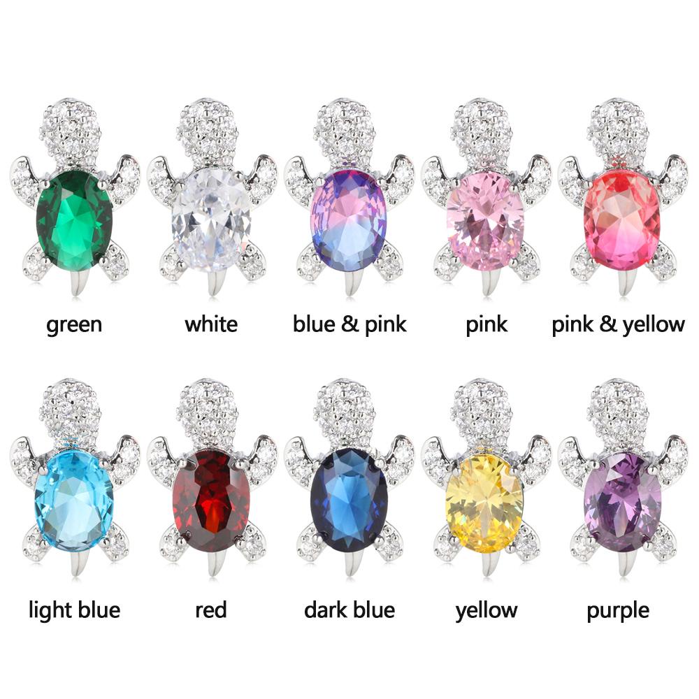 Anting Tusuk Nanas Oval Pernikahan Multicolor Turtle Shaped