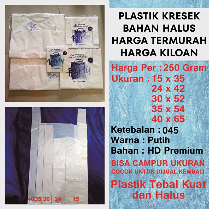 Plastik Kresek HD Ukuran Kecil Sampai Super Jumbo Harga Kiloan Timbangan Putih Bening Transparan Bah