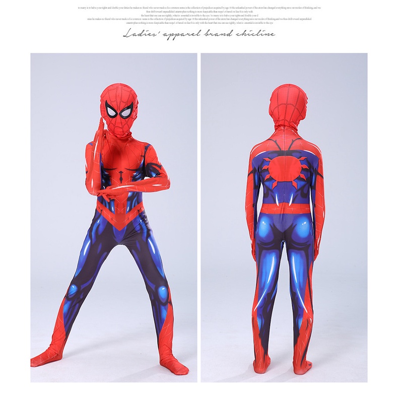 Superhero Biru KOSTUM SPIDERMAN Baju Cosplay SUPERHERO Anak + Spider -Man Topeng