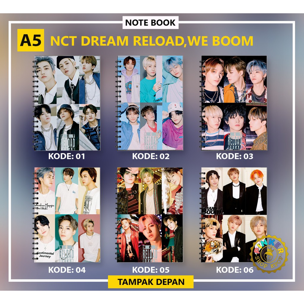 

Note/Notebook A5 hvs polos NCT DREAM LOVE AGAIN, RELOAD Buku Notes