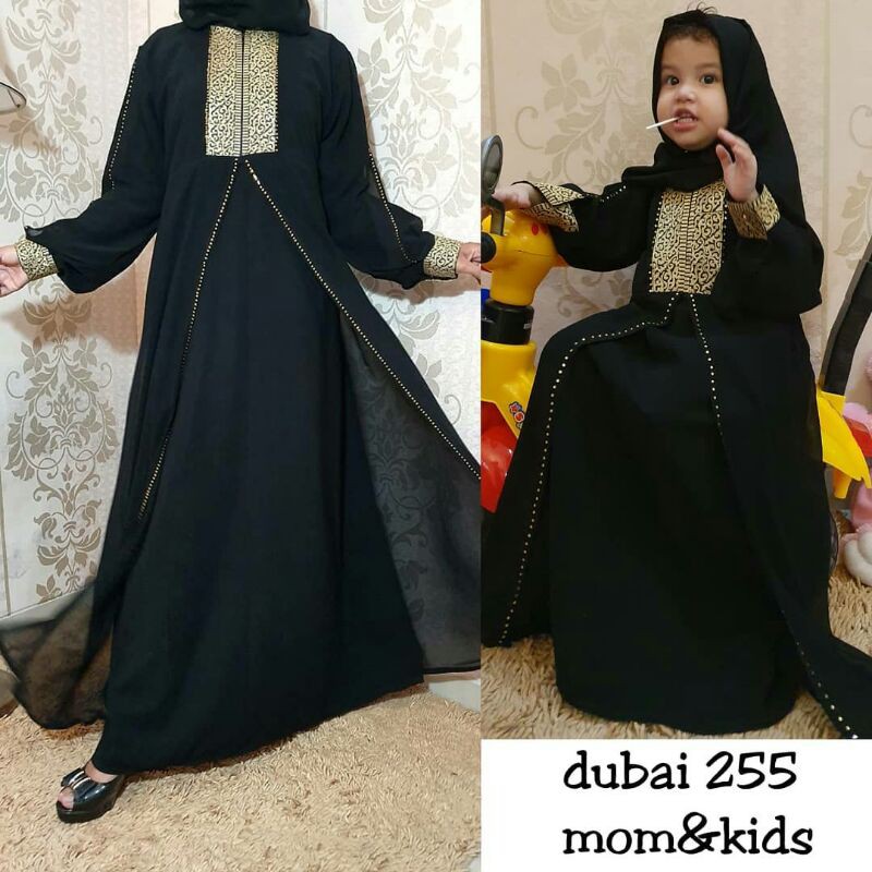 ABAYA COUPLE MOM KIDS ABAYA DUBAI 255 JETTBLACK