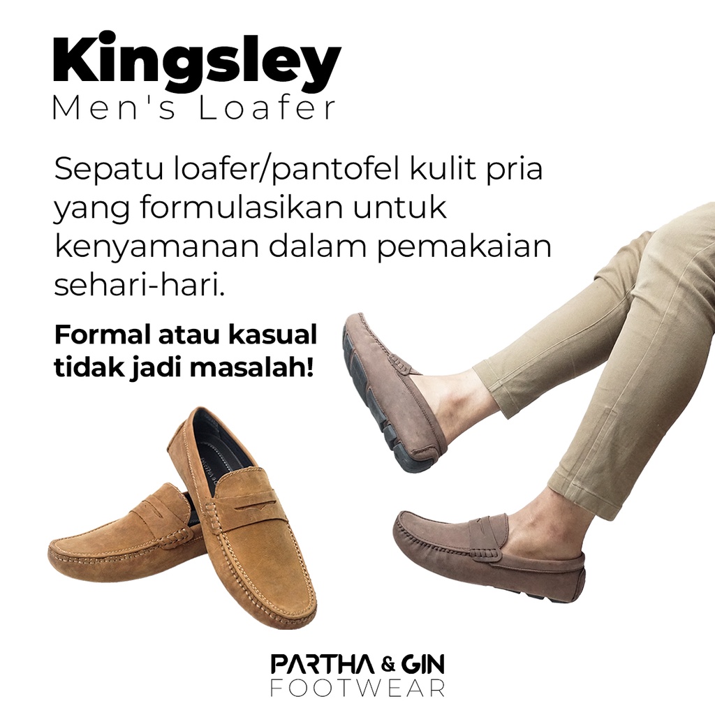 SEPATU KULIT PRIA PARTHA & GIN KINGSLEY | SEPATU FORMAL SEPAT KASUAL LOAFER FANTOFEL PANTOFEL