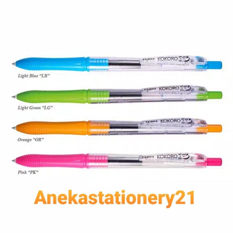 

Pulpen Gel Kokoro / Zebra Kokoro Color 0,5mm