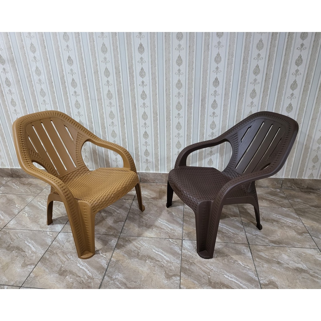 Loonagranit Set Kursi Santai Rotan Tabitha Kst Kursi Outdoor Kursi Teras Hitam Coklat Tua Coklat