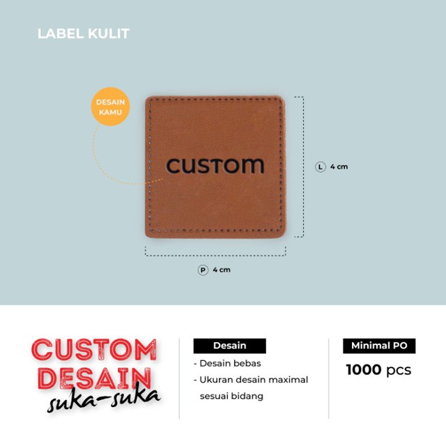 

Label Kulit Persegi 4 x 4 cm CST 911