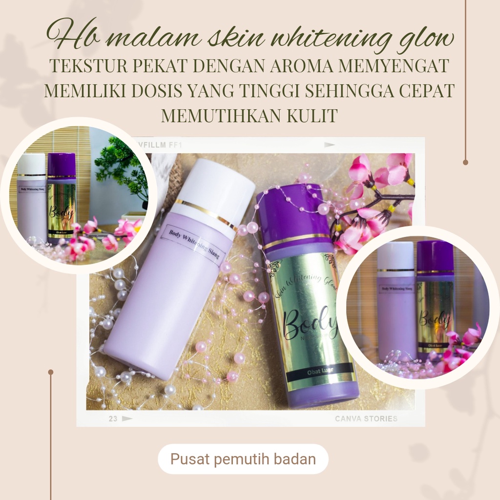Paket Siang Malam Skin glow anggur Hb dosting 4x Dosis