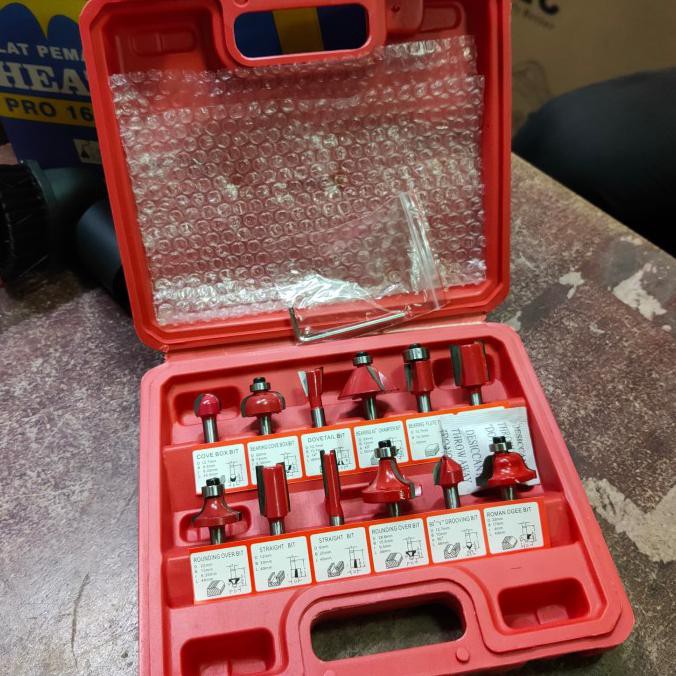 Mata profil set Router bit set Trimmer bit set Mata profil kayu 12pcs