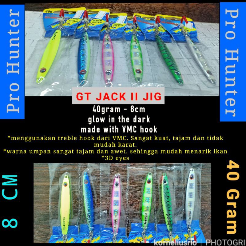 PRO HUNTER GT JACK II 40GRAM UMPAN PANCING UMPAN METAL JIG PROHUNTER UMPAN DASAR LAUT JIGGING LURE