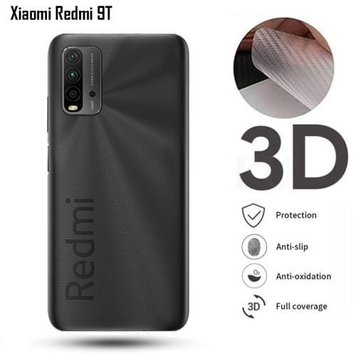 GARSKIN Sticker Carbon Redmi 9T Redmi 9 Power 6.53 Inchi Skin Carbon Transparan Fiber Protection