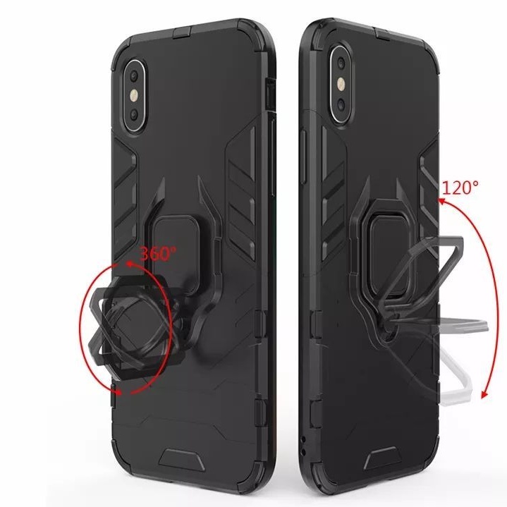 Hardcase overseas iphone 11 pro max shell ring putar kick stand magnetic