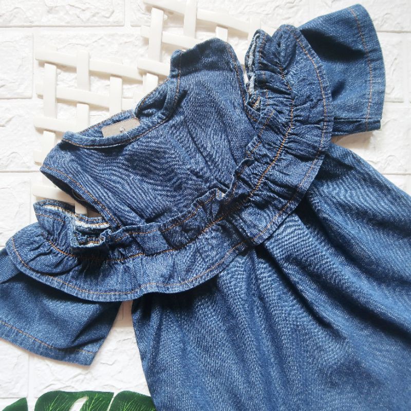 Dress Anak Perempuan / Dres Anak Perempuan / Dress Jeans Anak SABRINA By Laurakids 1-3 Tahun