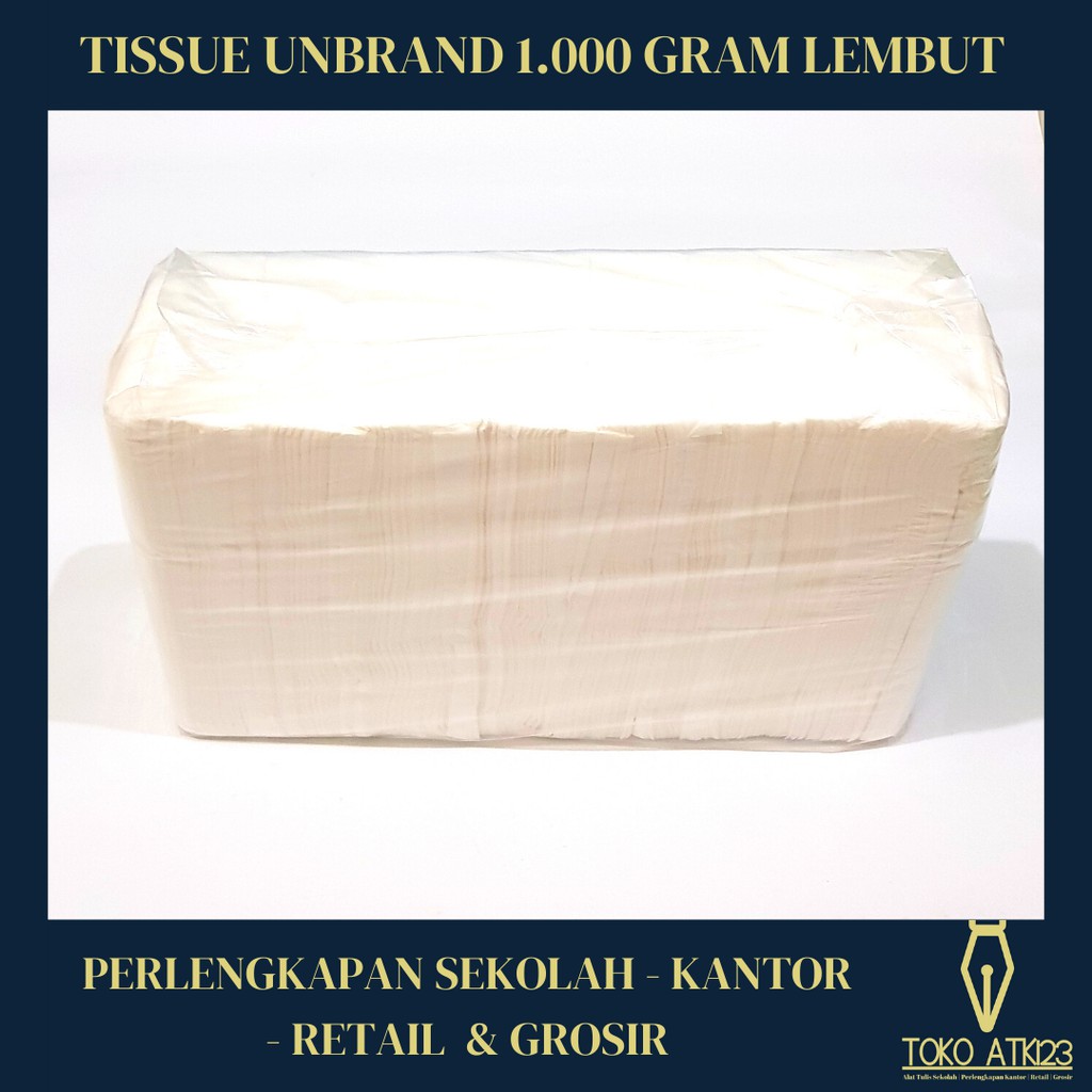 Tissue Facial / Tisu Wajah Tanpa Merk Lembut 1000 sheets 2 ply