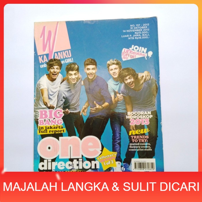 Majalah KAWANKU No.137 Okt 2012 Cover ONE DIRECTION Langka
