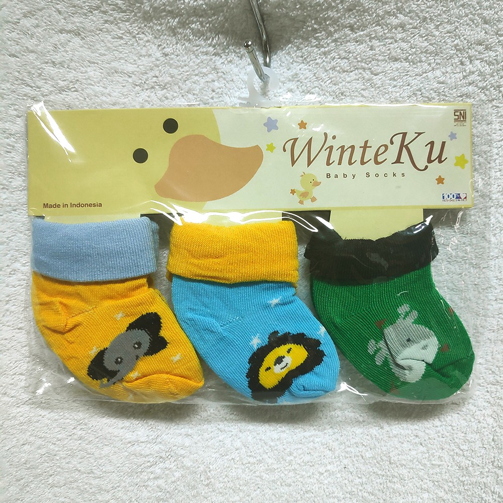 Kaos Kaki WinteKu 3pcs Baby Socks Newborn Variasi Motif