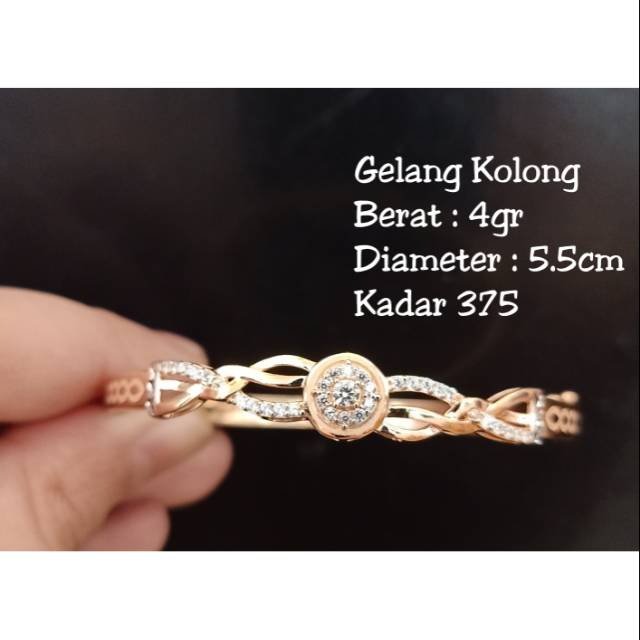 Gelang Emas Model Kolong Mata Berat 4gr Kadar 375