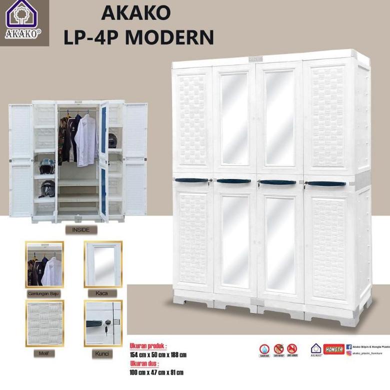 AKAKO - LEMARI SUPER JUMBO PUTIH MODERN (KODE : LP4P MODERN) TERLARISS...,,,,,