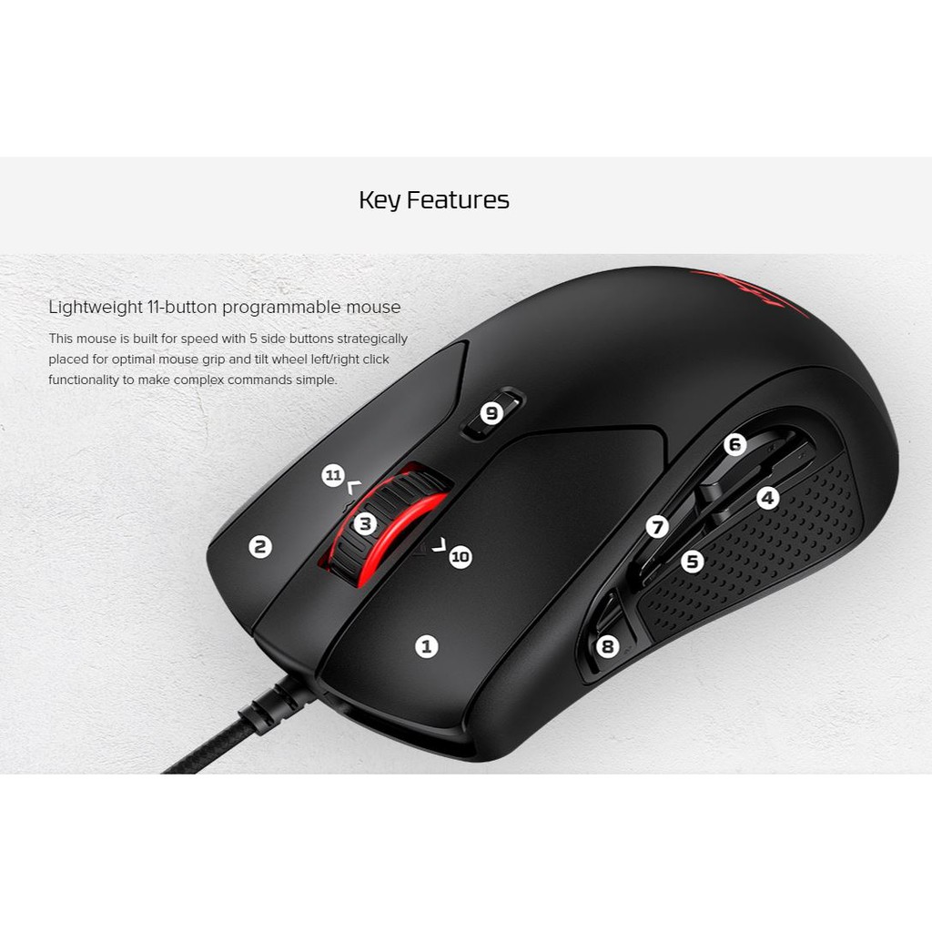 HyperX Pulsefire Surge / Core / Raid RGB Gaming Mouse Ergonomic