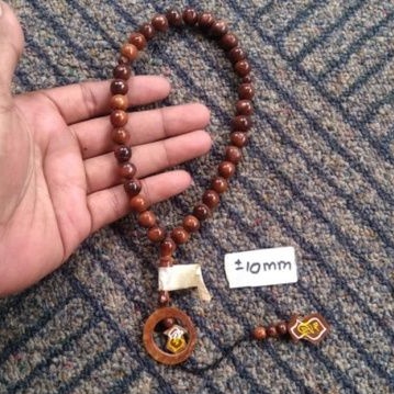 tasbih kokka bulat coklat bulan terompah dobel ± 10 mm ( 10mm ) 33 butir (kauka kaukah pukah pukaha kuka koka )