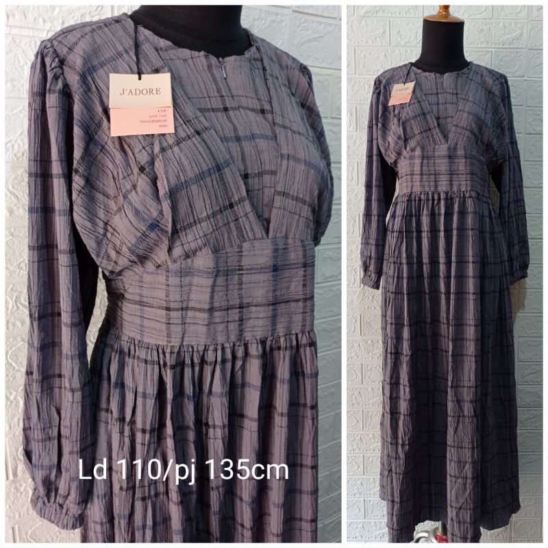 GAMIS SERAT KAYU MOTIF KOTAK JADORE/GAMIS LESTI SERAT KAYU