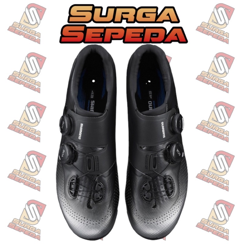 SHIMANO SH-RC702 BLACK WIDE SHOES SHIMANO RC7 NEW CARBON SHOES SEPATU