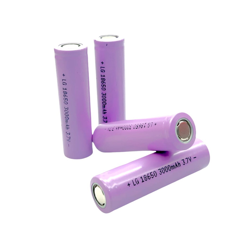 Batre 18650 Untuk Vape Senter Swatt Li-ION 3.7V - 3000mAh Paket 4pcs Warna Pink