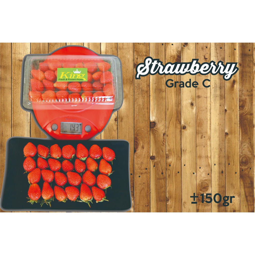 

Strawberry fresh grade C 150 gr, strawberry murah,hotel,resto,cafe,market