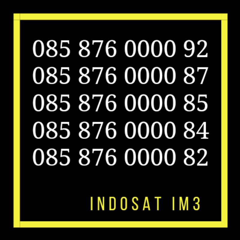 Nomor cantik indosat im3 kwartet 0000 AB