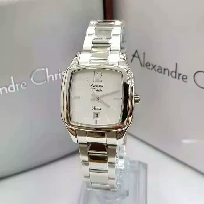 Jam tangan wanita alexandre christie original AC 2454LD FULL SILVER